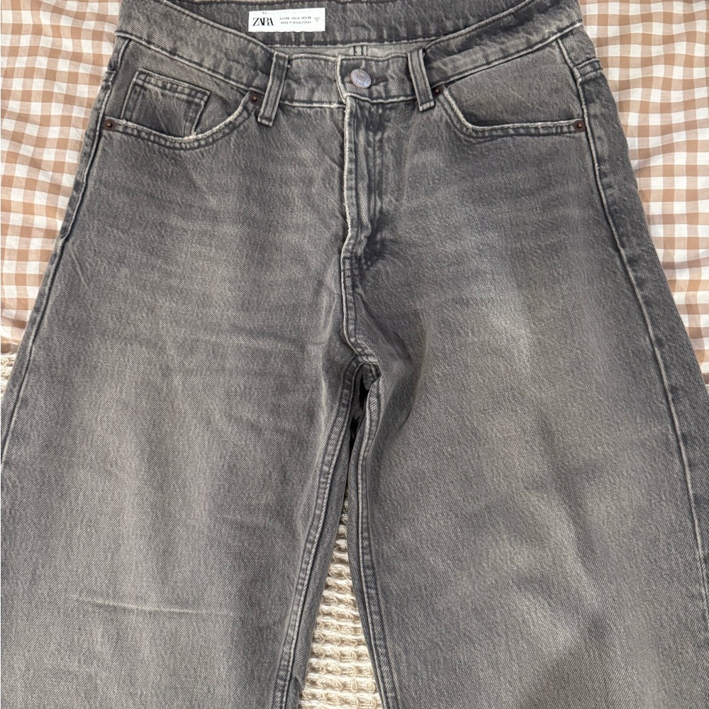 Zara Women’s Wide leg Charcoal Jeans